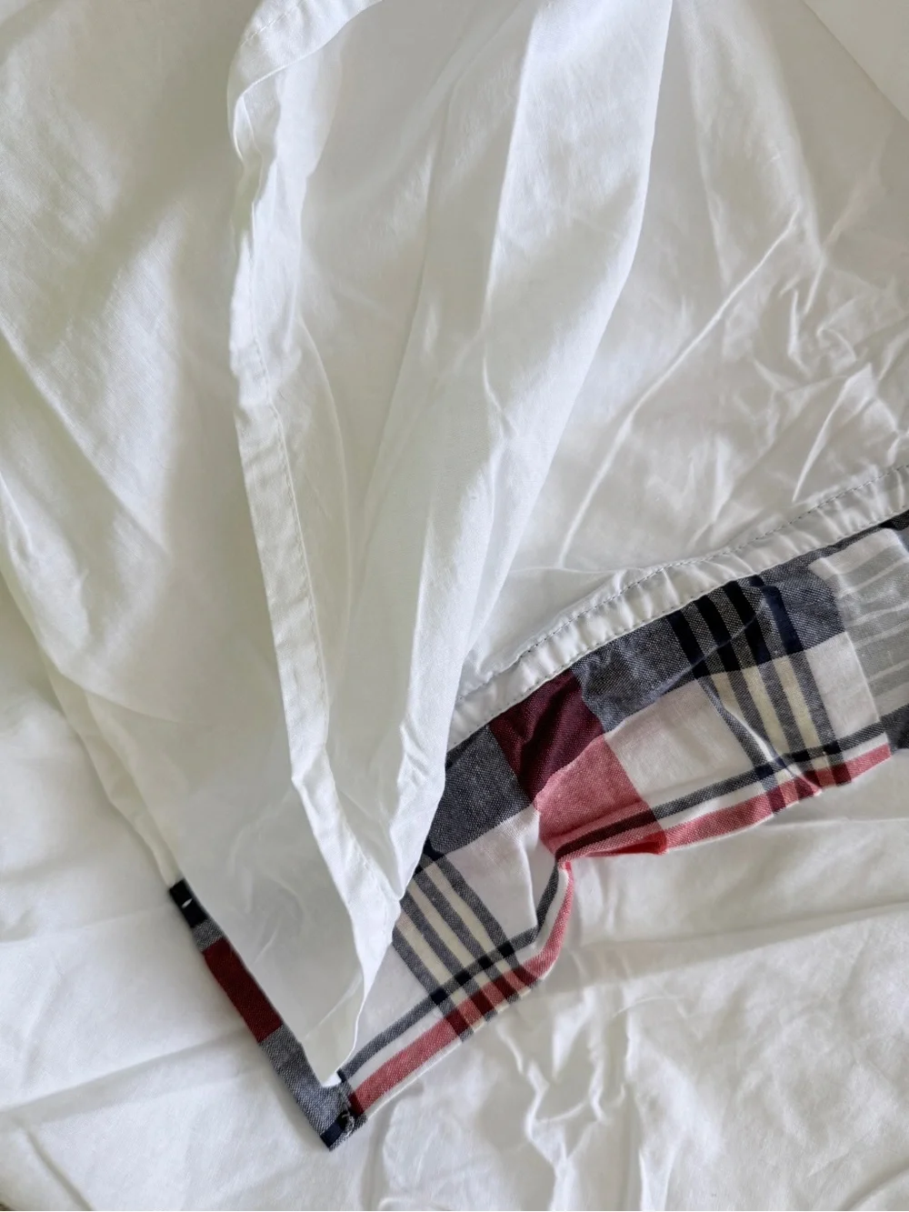Pottery Barn Nautical Plaid Trim Crib Skirt